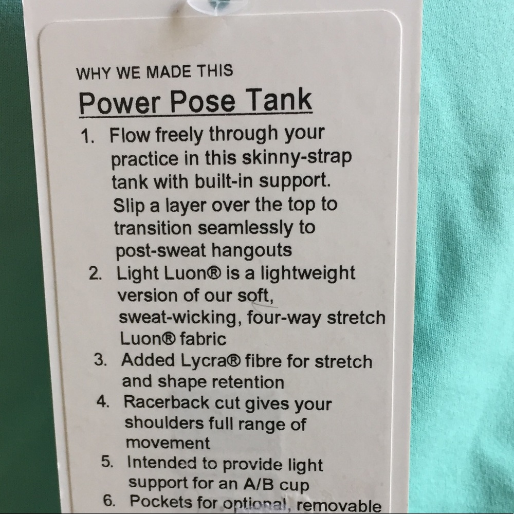 NWT lululemon power pose tank washed marsh size 8 - Picture 5 of 6